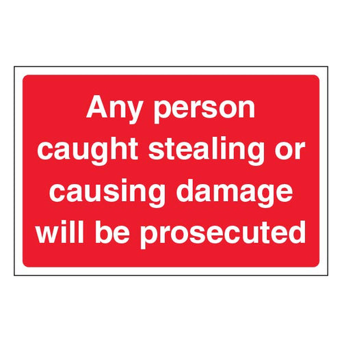 Prosecution Warning Safety Sign Landowners Safety Sign Base