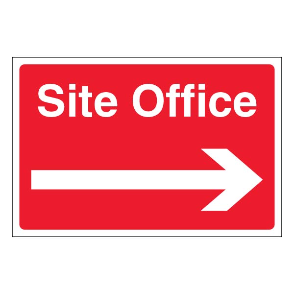 Site Office Arrow Right Safety Sign Large For Contractors