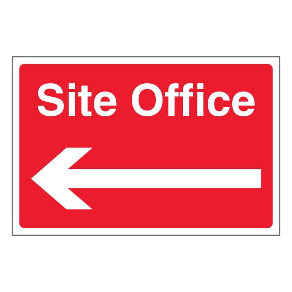 Site Office Arrow Left Safety Sign Large For Construction