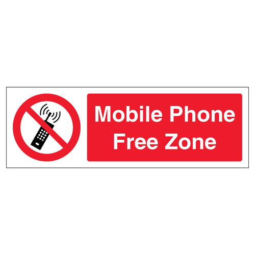 Mobile Phone Free Zone Safety Sign Clear Workplace Staff