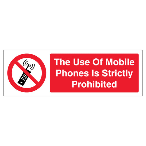 No Mobile Phones Safety Sign Clear Policy For Staff
