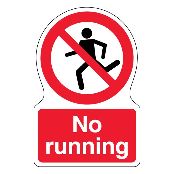 No Running Safety Sign High Visibility For Worksites
