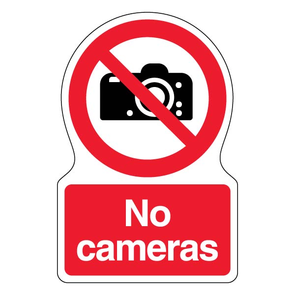 No Cameras Safety Sign High Visibility For Site Managers