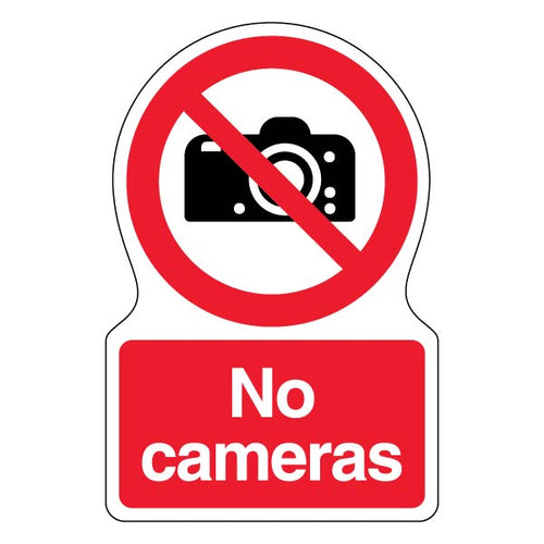 No Cameras Safety Sign High Visibility For Site Managers