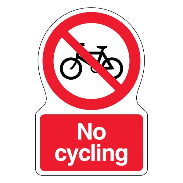 No Cycling Safety Sign High Visibility For Site Managers