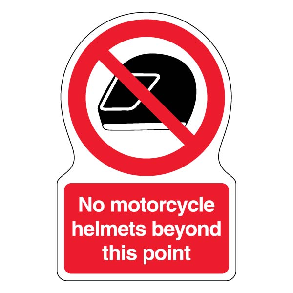 No Motorcycle Helmets Safety Sign High Visibility For Site