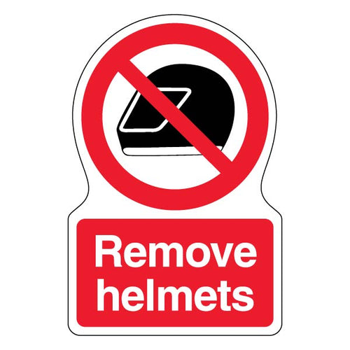 Remove Helmets Safety Sign Eye Catching For Worksites