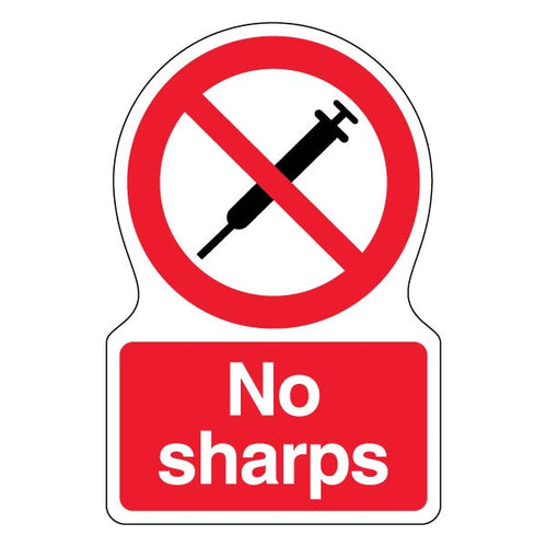 No Sharps Safety Sign Bold High Visibility For Worksites