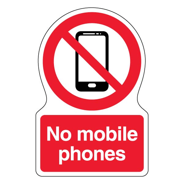 No Mobile Phones Safety Sign Eye Catching For Worksites