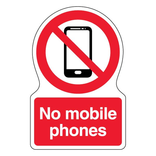 No Mobile Phones Safety Sign Eye Catching For Worksites