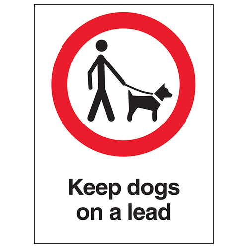 Keep Dogs On A Lead Safety Sign EN ISO 7010 Compliant For Parks