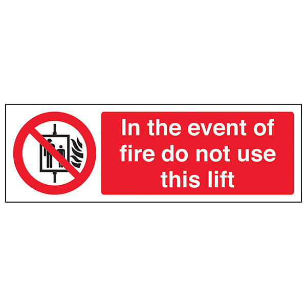 Fire Do Not Use Lift Safety Sign Workplace Compliance