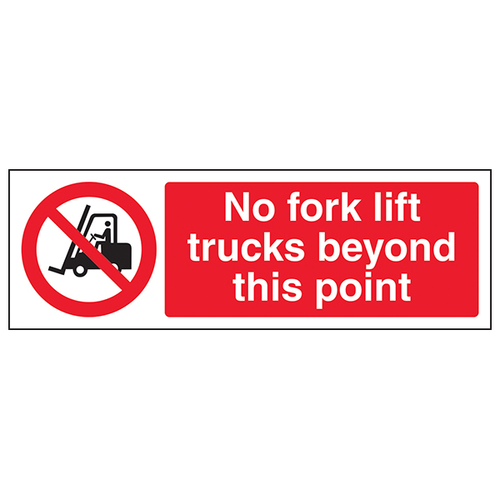 No Forklift Trucks Beyond Safety Sign Compliant For UK