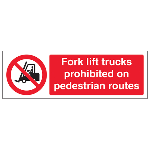 Fork Lift Trucks Prohibited Safety Sign Essential For UK