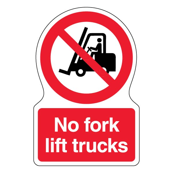No Fork Lift Trucks Safety Sign Warehouse Highly Visible