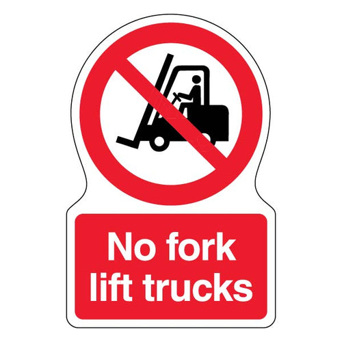 No Fork Lift Trucks Safety Sign Warehouse Highly Visible