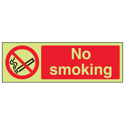 No Smoking Safety Sign GITD Compliant Workplace Durable