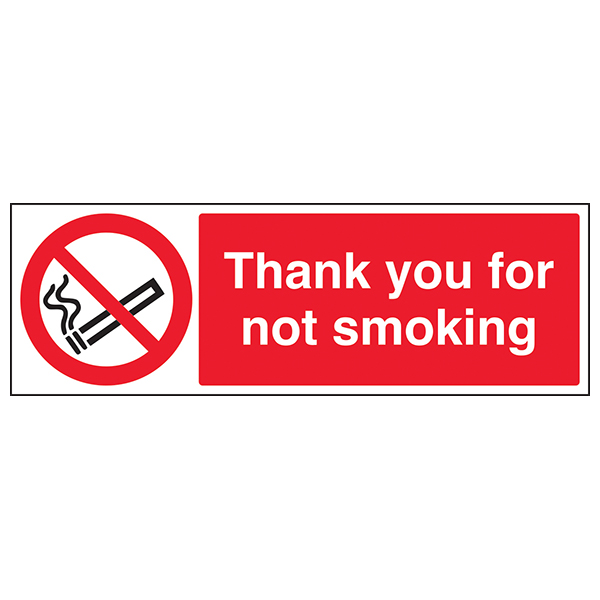 Thank You For Not Smoking Safety Sign UK Compliant Official
