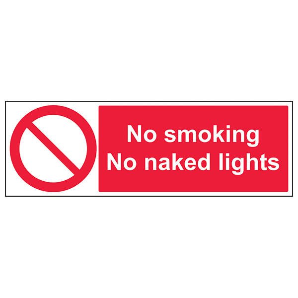 No Smoking No Naked Lights Safety Sign UK Compliant Biz