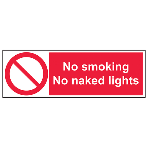 No Smoking No Naked Lights Safety Sign UK Compliant Biz