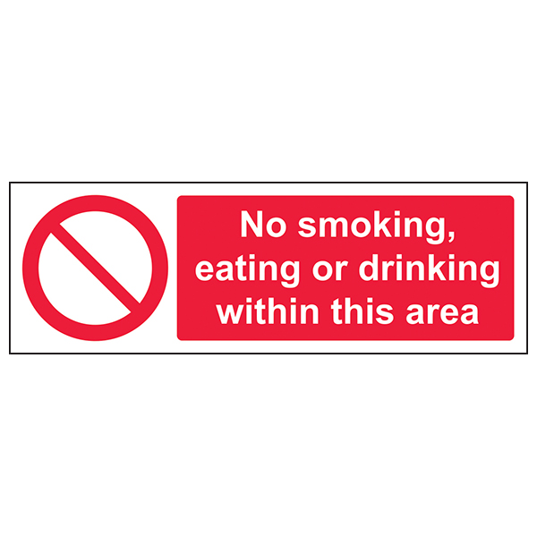 No Smoking Eating Drinking Safety Sign UK Compliant