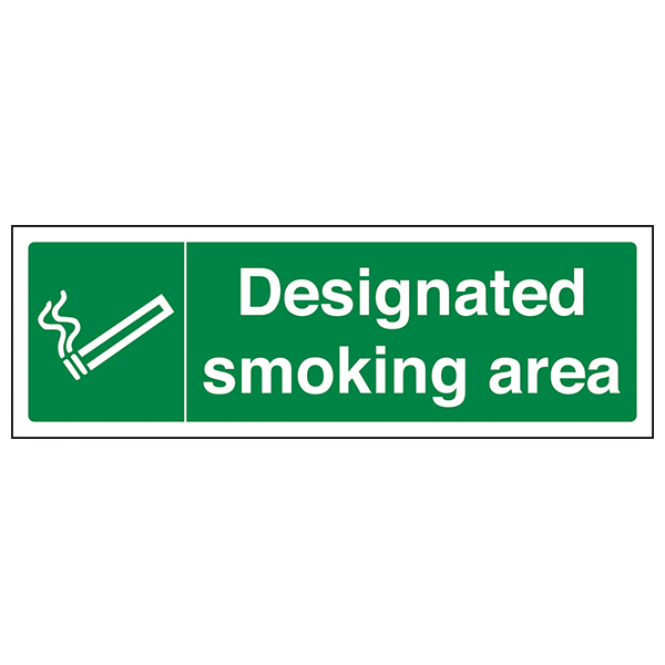 Designated Smoking Area Safety Sign Compliant UK Biz