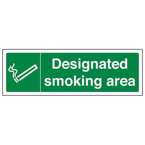 Designated Smoking Area Safety Sign Compliant UK Biz
