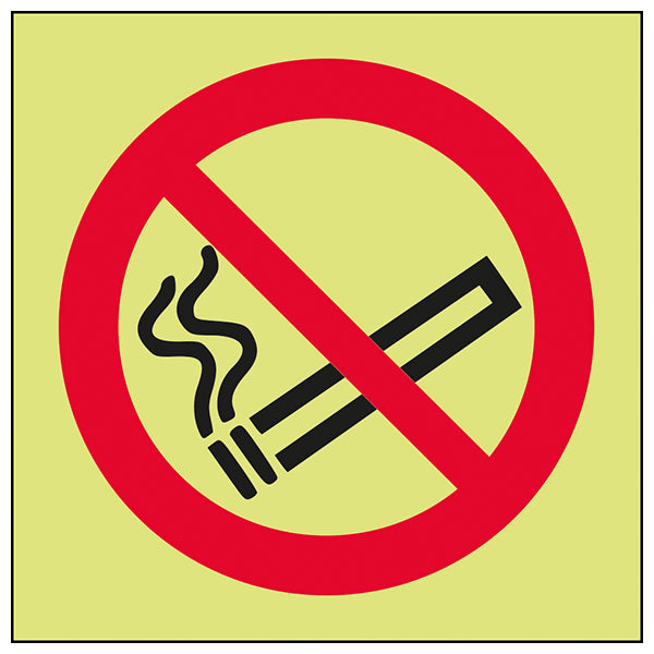 GITD No Smoking Safety Sign Photoluminescent For Workplaces