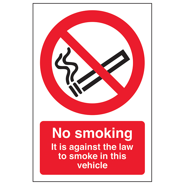 No Smoking Vehicle Safety Sign Sticker Legal For Business