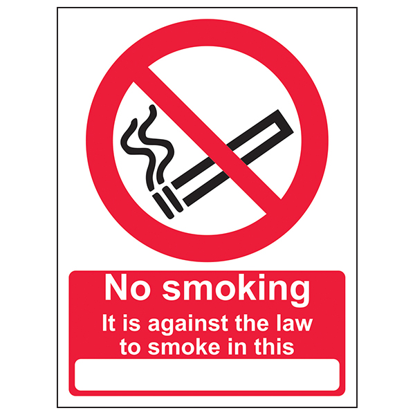 No Smoking Safety Sign Compliant Legal EN ISO 7010 UK