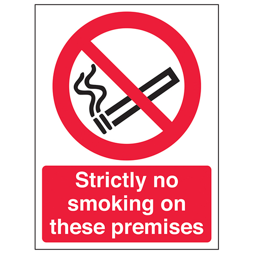 Strictly No Smoking Safety Sign Compliant For UK Business