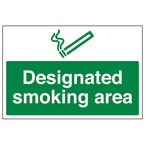 Designated Smoking Area Safety Sign Compliant EN ISO 7010 UK