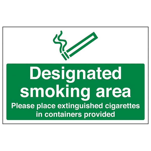 Designated Smoking Area Official Safety Sign Compliant UK