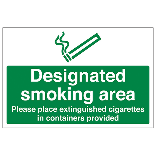 Designated Smoking Area Official Safety Sign Compliant UK