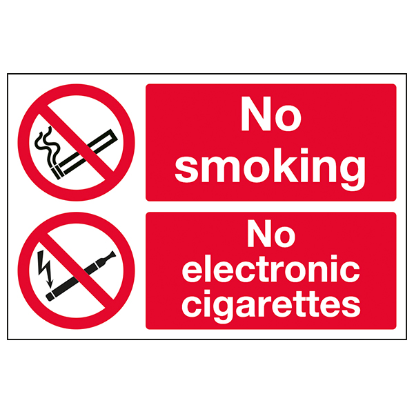 No Smoking No Electronic Cigarettes Safety Sign Compliant UK