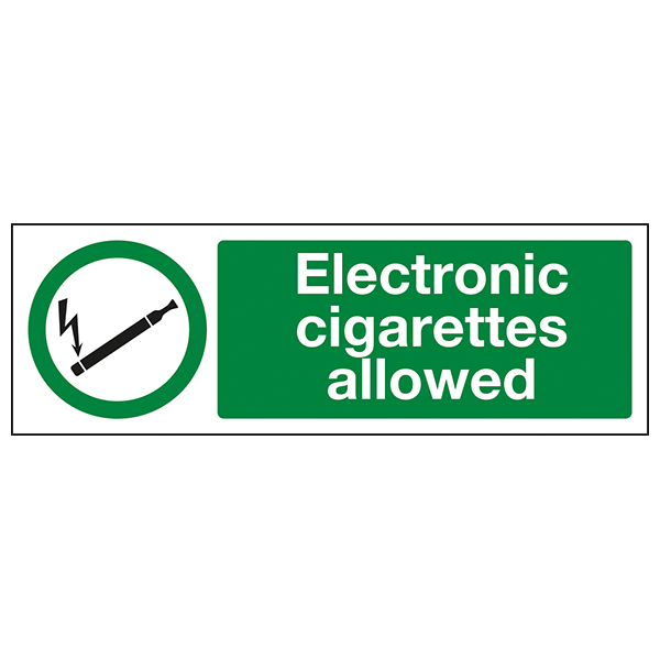 Electronic Cigarettes Allowed Safety Sign Compliant UK