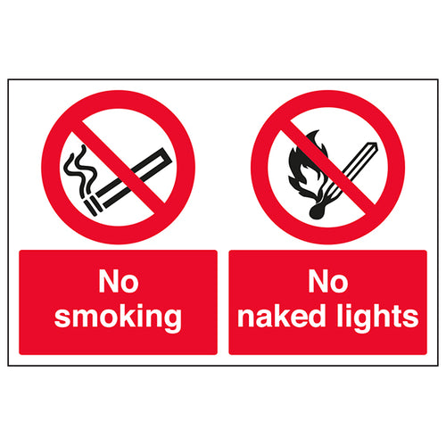No Smoking No Naked Lights Safety Sign Essential Workplace