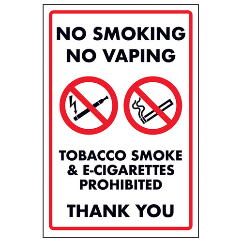 No Smoking No Vaping Safety Sign UK Workplace Compliant