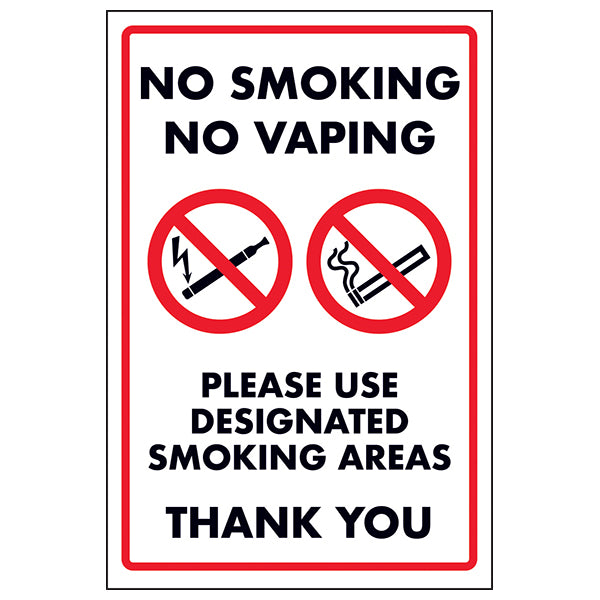 No Smoking No Vaping Safety Sign UK Legal Compliance
