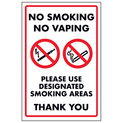 No Smoking No Vaping Safety Sign UK Legal Compliance