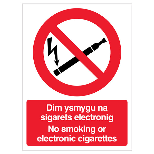 No Smoking Or Electronic Cigarettes Safety Sign UK Compliant