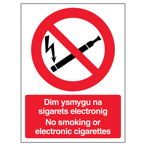 No Smoking Or Electronic Cigarettes Safety Sign UK Compliant