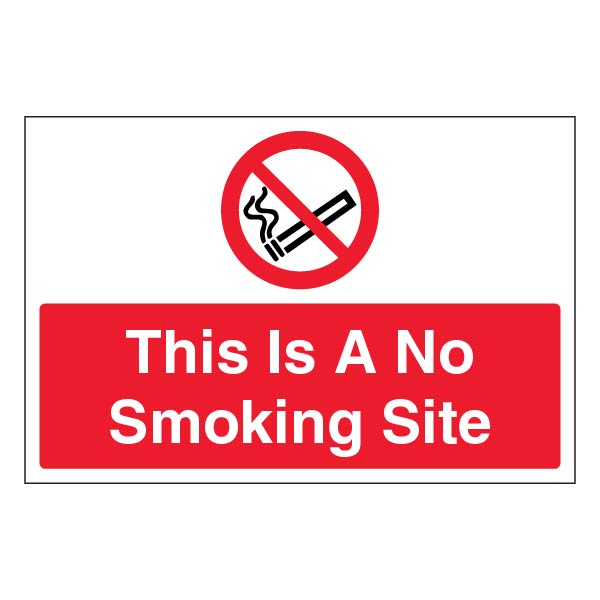 No Smoking Site Safety Sign EN ISO 7010 Compliant UK