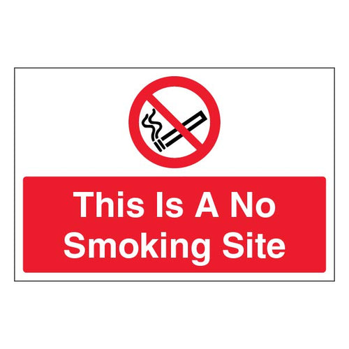 No Smoking Site Safety Sign EN ISO 7010 Compliant UK