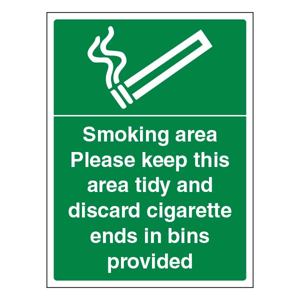 Smoking Area Safety Sign Compliant Clear For Workplaces