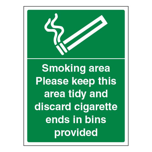 Smoking Area Safety Sign Compliant Clear For Workplaces