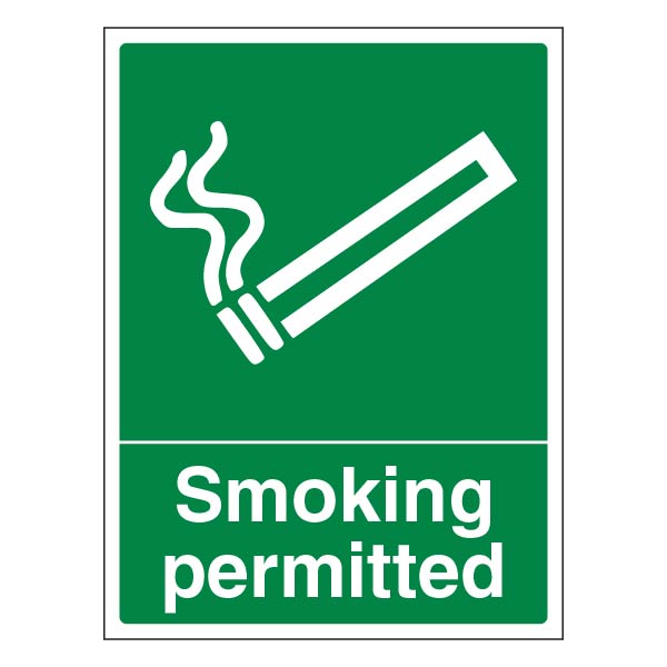 Smoking Permitted Safety Sign Legal Compliance For UK