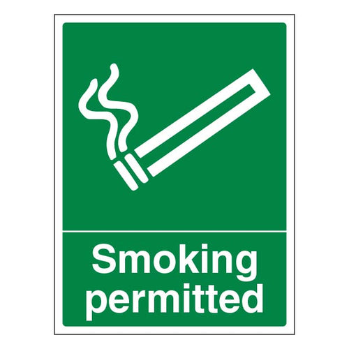Smoking Permitted Safety Sign Legal Compliance For UK