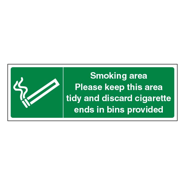 Smoking Area Safety Sign Compliant Durable For UK Businesses