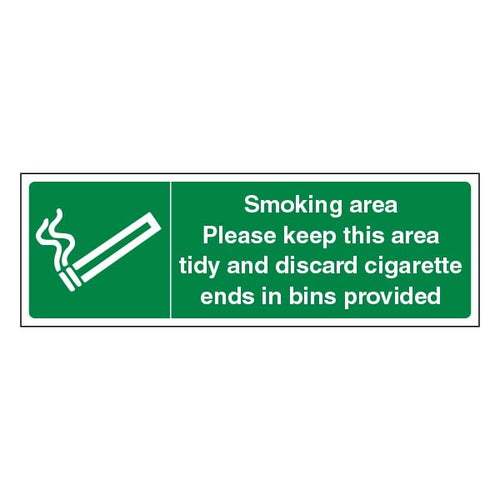 Smoking Area Safety Sign Compliant Durable For UK Businesses